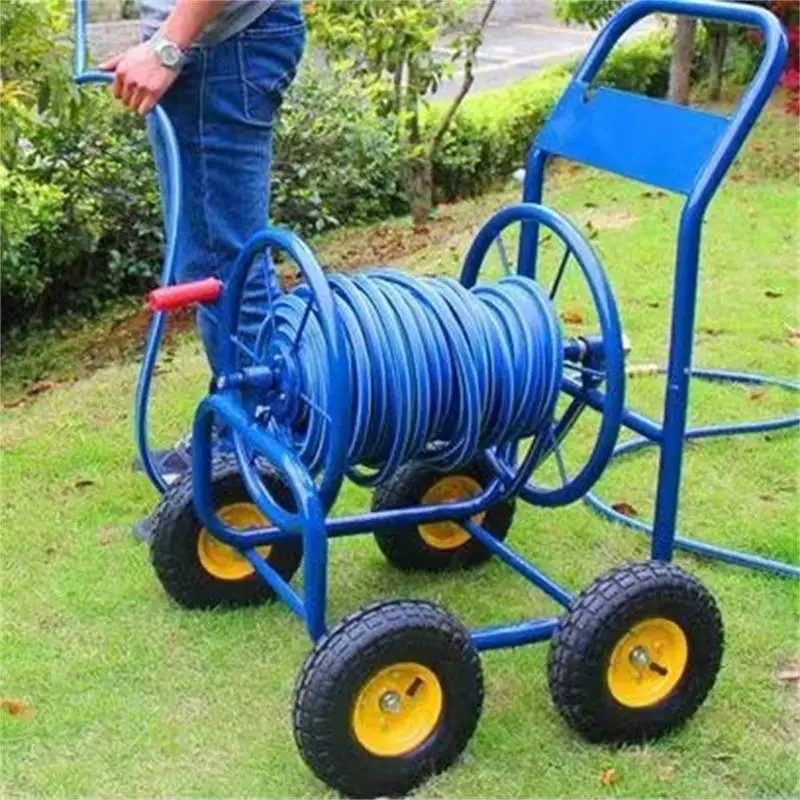 garden water hose reel 4 wheel hose reel electric hose reel small garden retractable