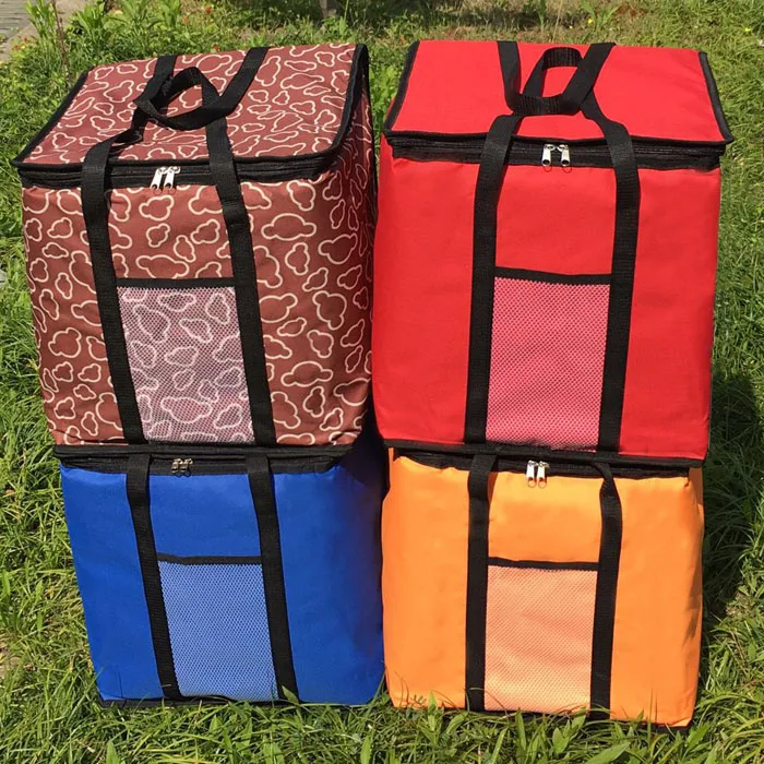14 Inch Foldable Large Thermal Pizza Bag Thick Cooler Bag Insulated Pizza Storage Bag Fresh Food Delivery Container 45x45x40cm
