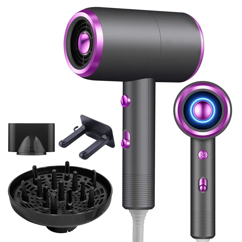 Blue-Ray Negative Ion Air Collecting Hair Drier Professional Hair Dryer for Home Use Electric Mute Hot/Cold Air Hair Blower