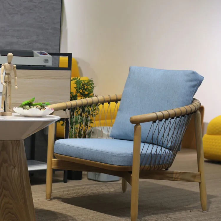 Vintage wooden sofa set designs fauteuil wooden rattan furniture armchair beraere rope chair