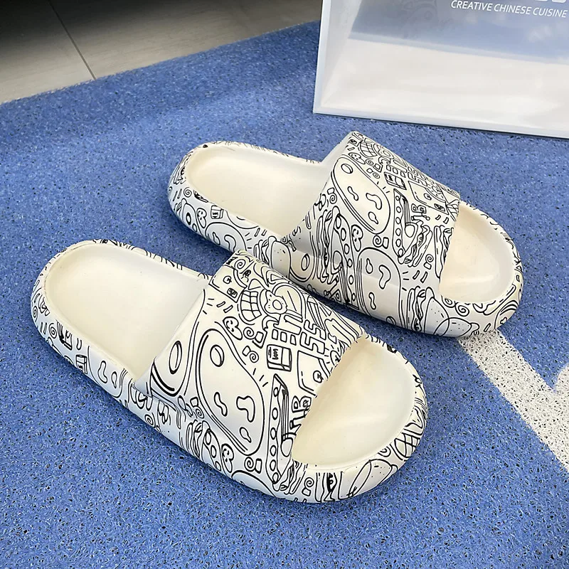 Unisex Ultra Lightweight Soft EVA Comfortable Cute Strawberry Bear Cartoon Yeezy Foam Slide Slippers