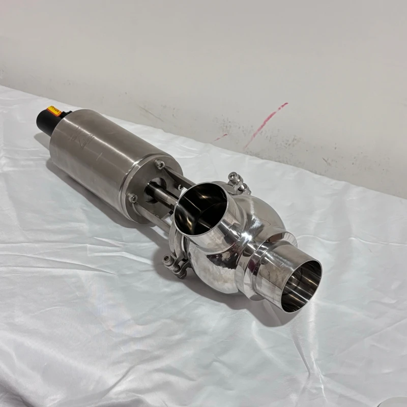 wenzhou factory Sanitary grade welded pneumatic cut-off reversing valve Stainless steel 316L/304 with sensor