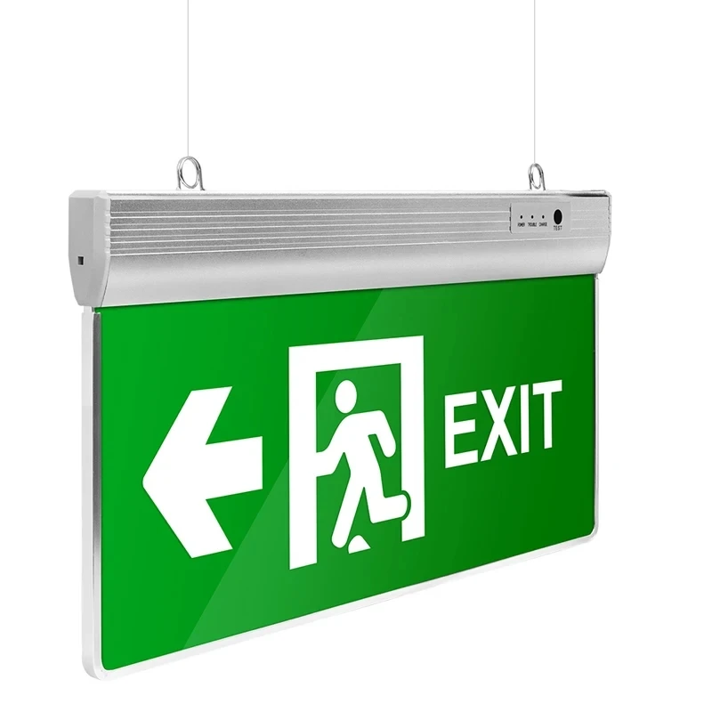 Customized Rechargeable Fire Safety Sign Light 6W 3W Emergency Exit Sign