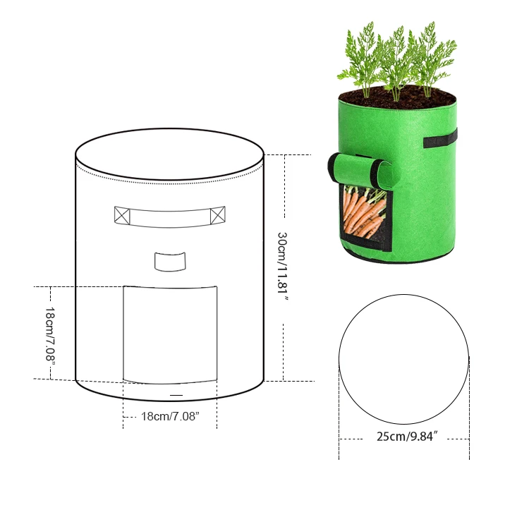 Vegetable Planting Container Seed Strawberry Bags Seeding Garden Felt Potato Plant Non Woven Bag for Growing