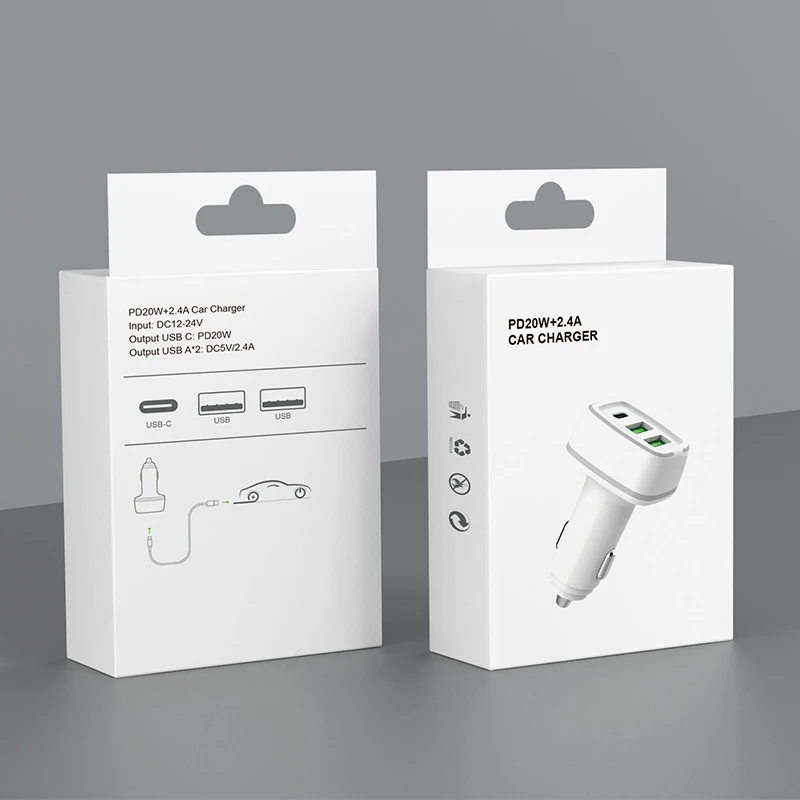 Excellent 3 Port Usb 2.4A & Pd 20W Car Phone Charger Led Lighter 32W Power Car Charger