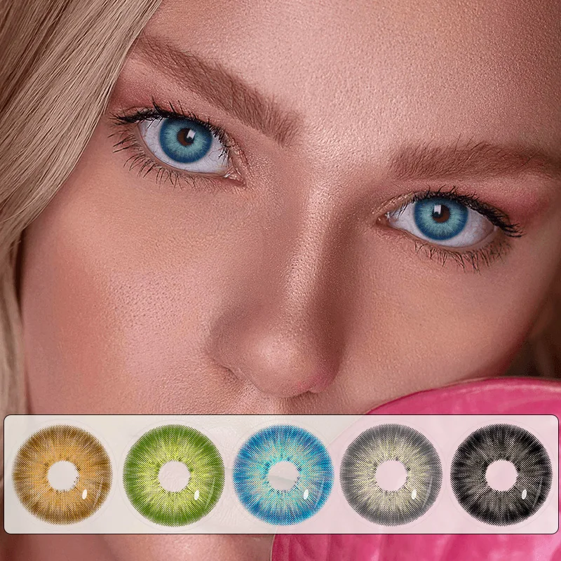 2022 New Fresh Lady Magnificent Series Antarctic Blue Wholesale Yearly Cosmetic Lentes de Contacto Eye Lens Colored Contacts
