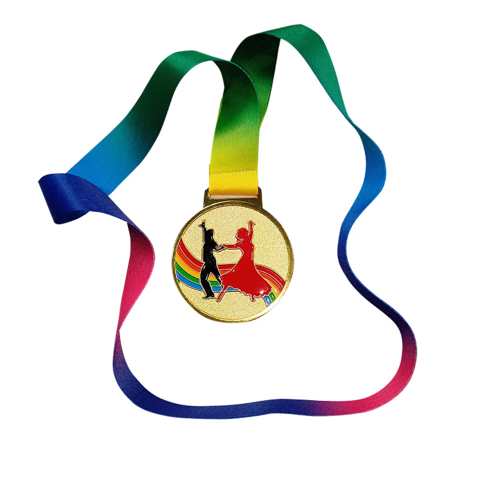 Customized colorful ribbon medal lanyard