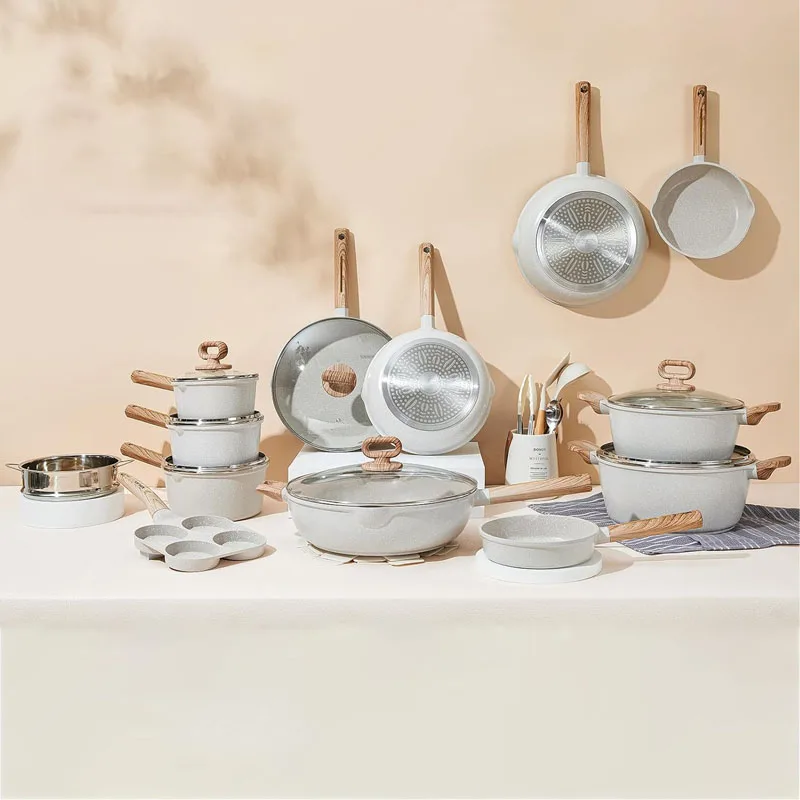 13 piece nonstick cookware sets, granite cookware, cast aluminum pan set, pots set