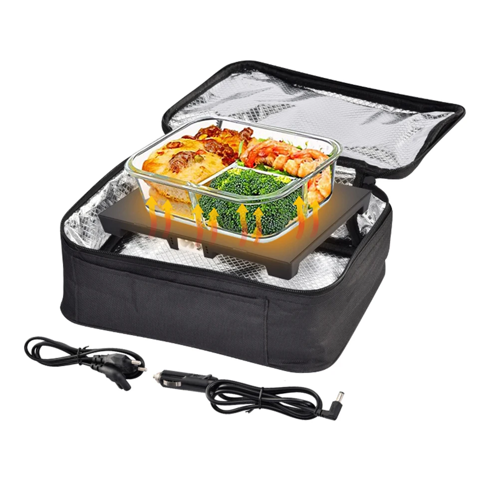 Portable Oven Personal Food Warmer Heater 12v 24v 110V Mini Microwave Heated Electric Lunch Box for Cooking and Reheating Meal