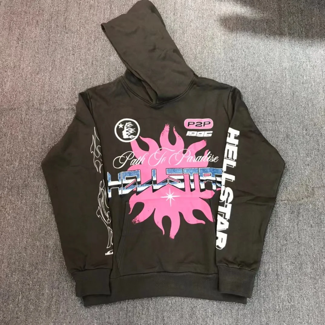 King Mcgreen Star Y2K Streetwear Hoodie Sweatshirt Men Hellstar Oversized Hoodie Harajuku Gothic Long Sleeved Pullover Hoodie