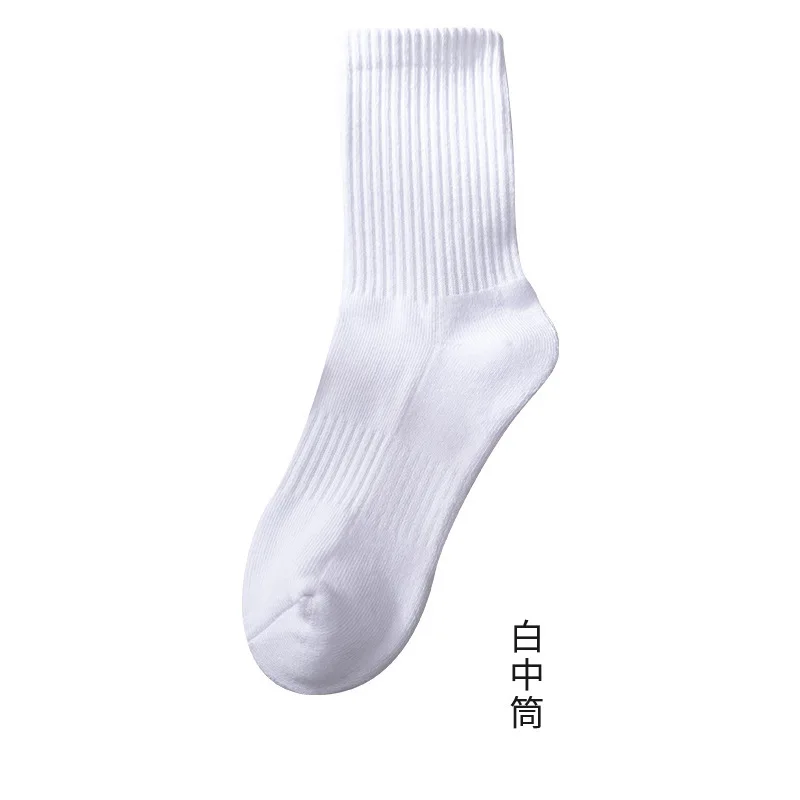 Summer midtube socks 100% cotton sweatwicking sports socks for men