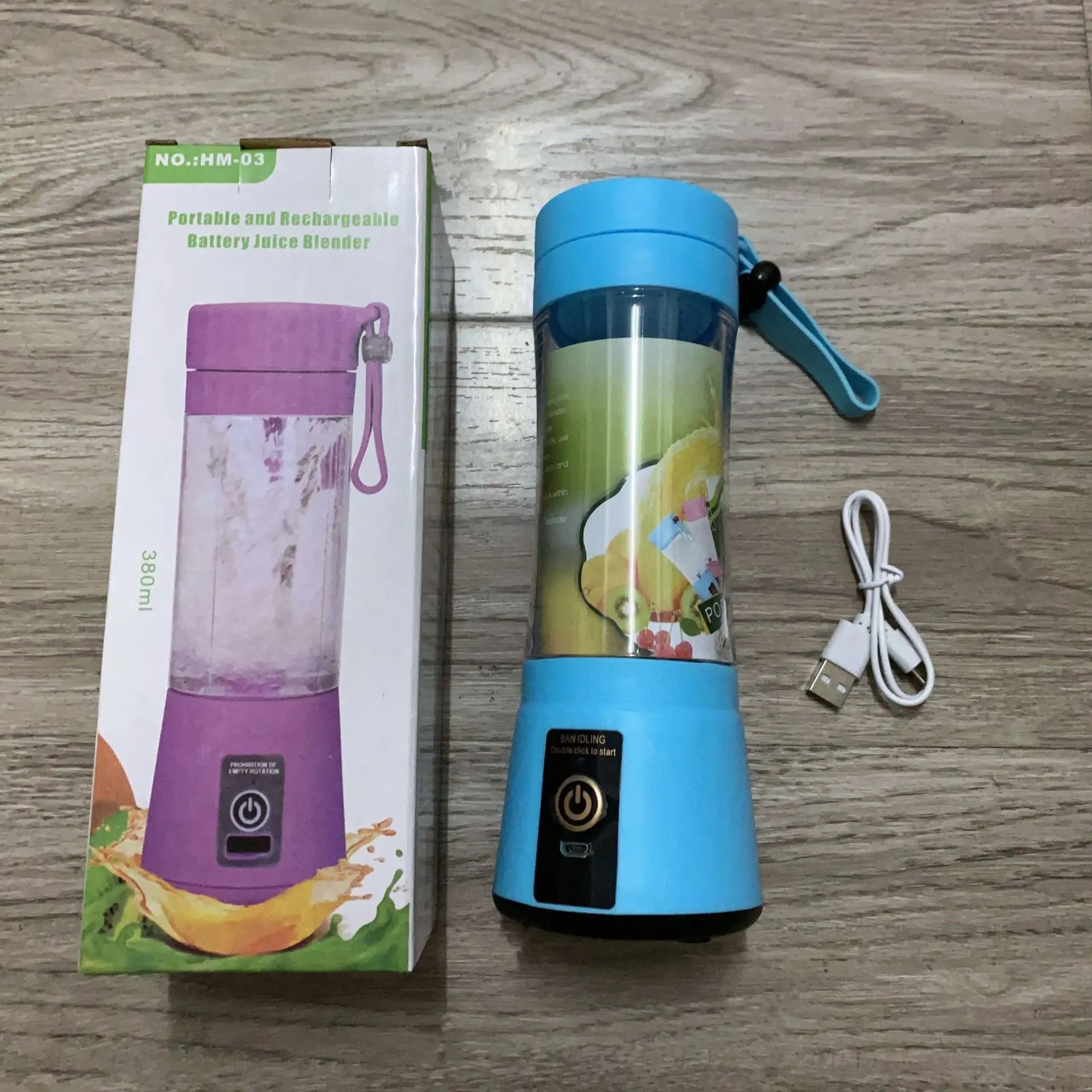 Wholesale Colorful Fruit Squeezed Juice Mixer USB Rechargeable Portable Blender 2-4-6 Blades Juicer