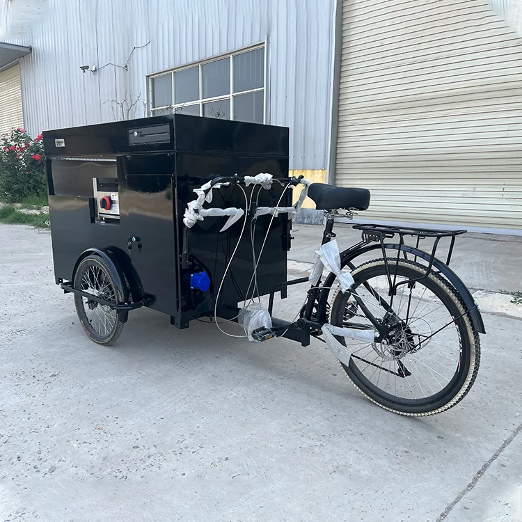 New design Foldable Electric mobile food Bike Folding crepe waffle Carts bar serving Drinks 3 Wheel Bicycle