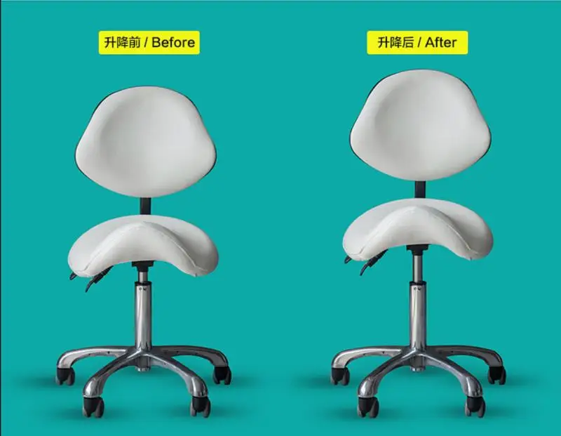 Lab Dental Operator PU Leather Dentist Ergonomic Saddle Stool For Dental Chair