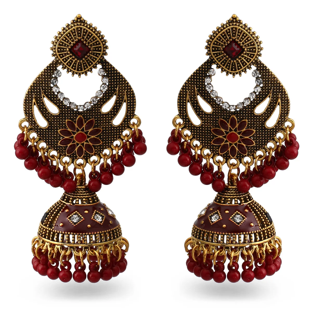 Thailand india retro earrings fashion minority style silver elephant tassel earrings wholesale palace jewelry elegant