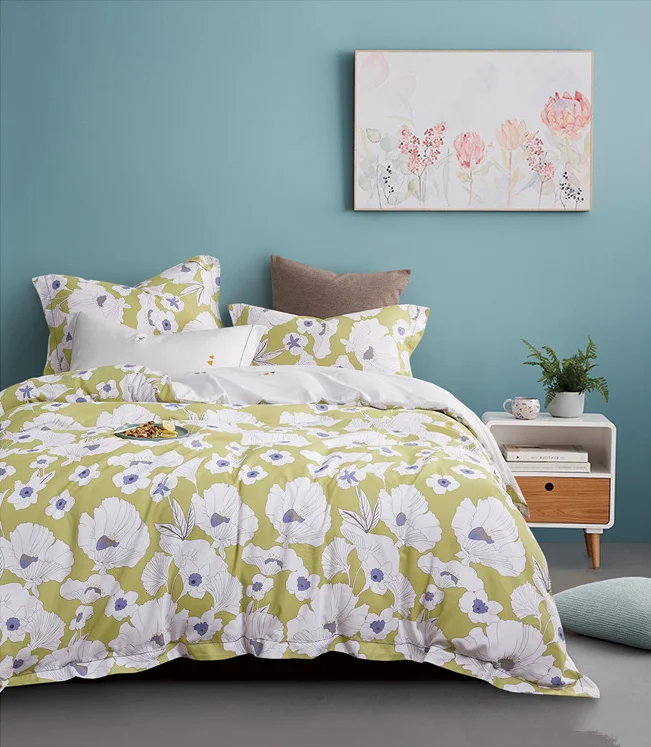 Manufacturer Luxury Soft Printed Bed Sheets Set Bedsheets Queen Size Bedding Set