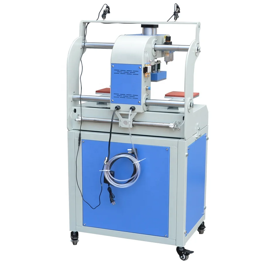 Factory price Automatic pneumatic PLC system 15*15 digital printing double station label heat press machine for t shirt leather