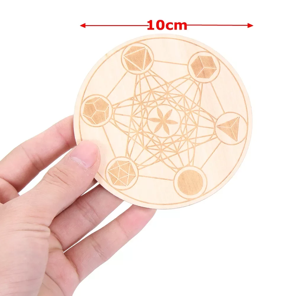 
Sacred Geometry Grid Meditation Natural Healing Reiki Chakra Crystal Mini Crystal Grid Set with Wood Board Fengshui Gift Decor 