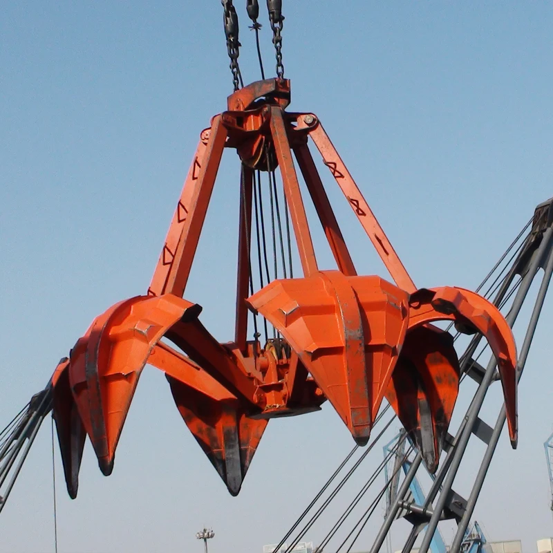 Sample avaliable different tons steel four ropes mechanical grab bucket for bulk cargo