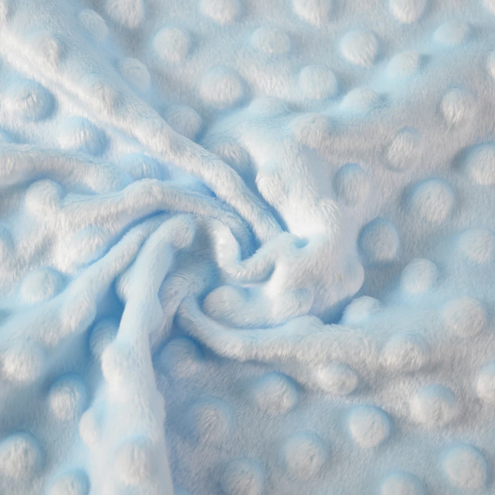 Multi Colors Soft Breathable 100% Polyester Plush Minky Dot Toy Fabric