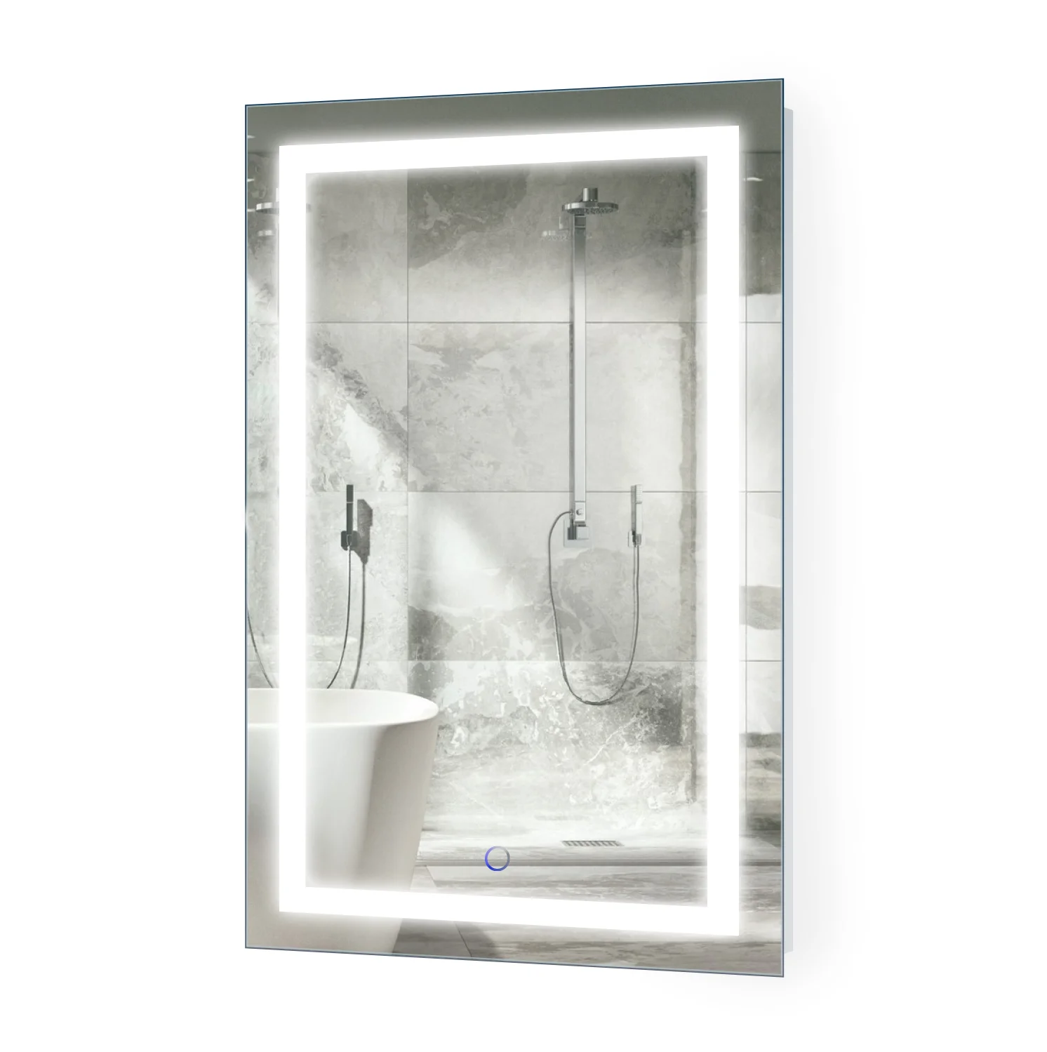 New elegance wall-mounted lighted mirrors 600 x 800mm illuminated supermarket led toilet wall mirror