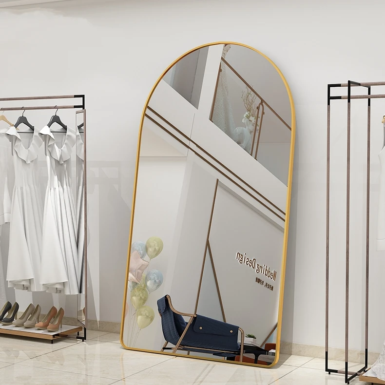 Free standing home decor bedroom living room gold black  full length mirror Large Tall standing wall mirror Tall floor mirror