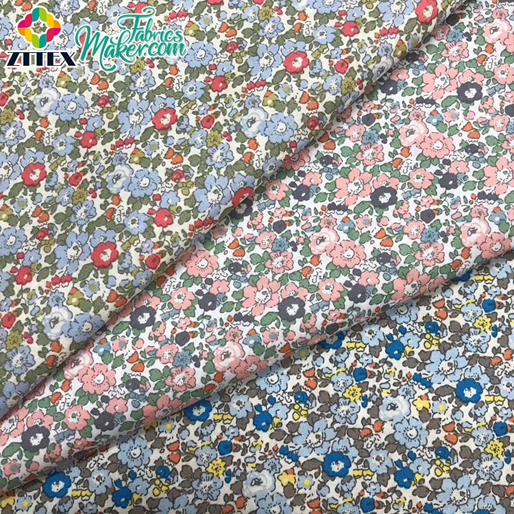 ZTTEX Hot selling slippery small flower cotton fabric poplin