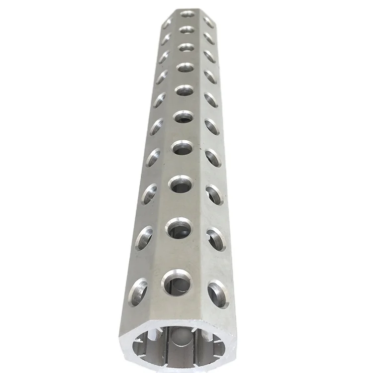 Zhenghe Anodized  hollow Pipe Hexagonal octagonal aluminum extrusion tube with cnc drilling
