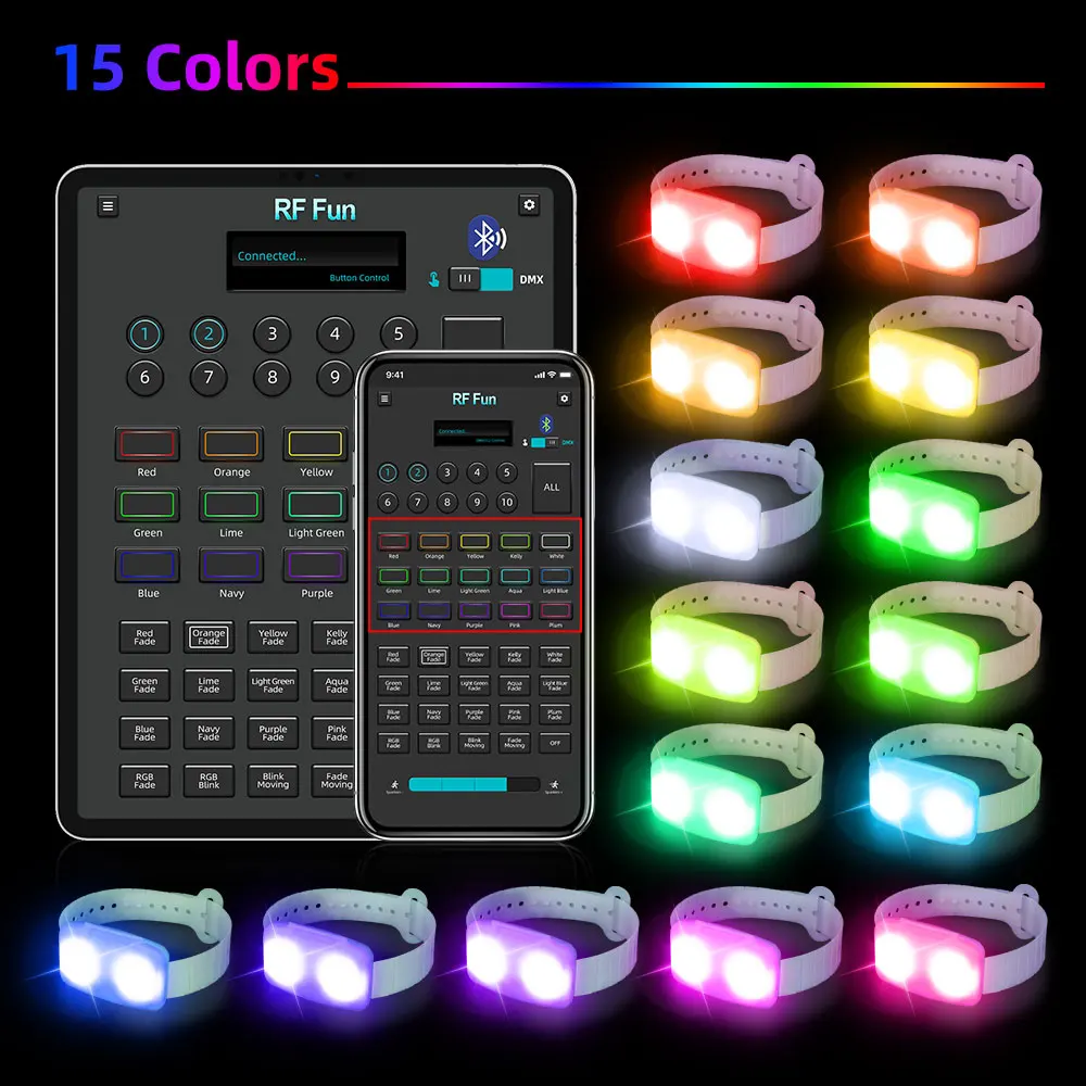 LED Xylobands Bracelets with App Control Custom LOGO Wristband Party Supplies Pulsera LED Bracelets for Weddings Quinceaneras