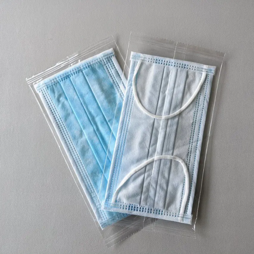 Comfortable Manufacturer Supply Disposable Non-woven  Individual Package Colorful Flat Loop Blue Face mask
