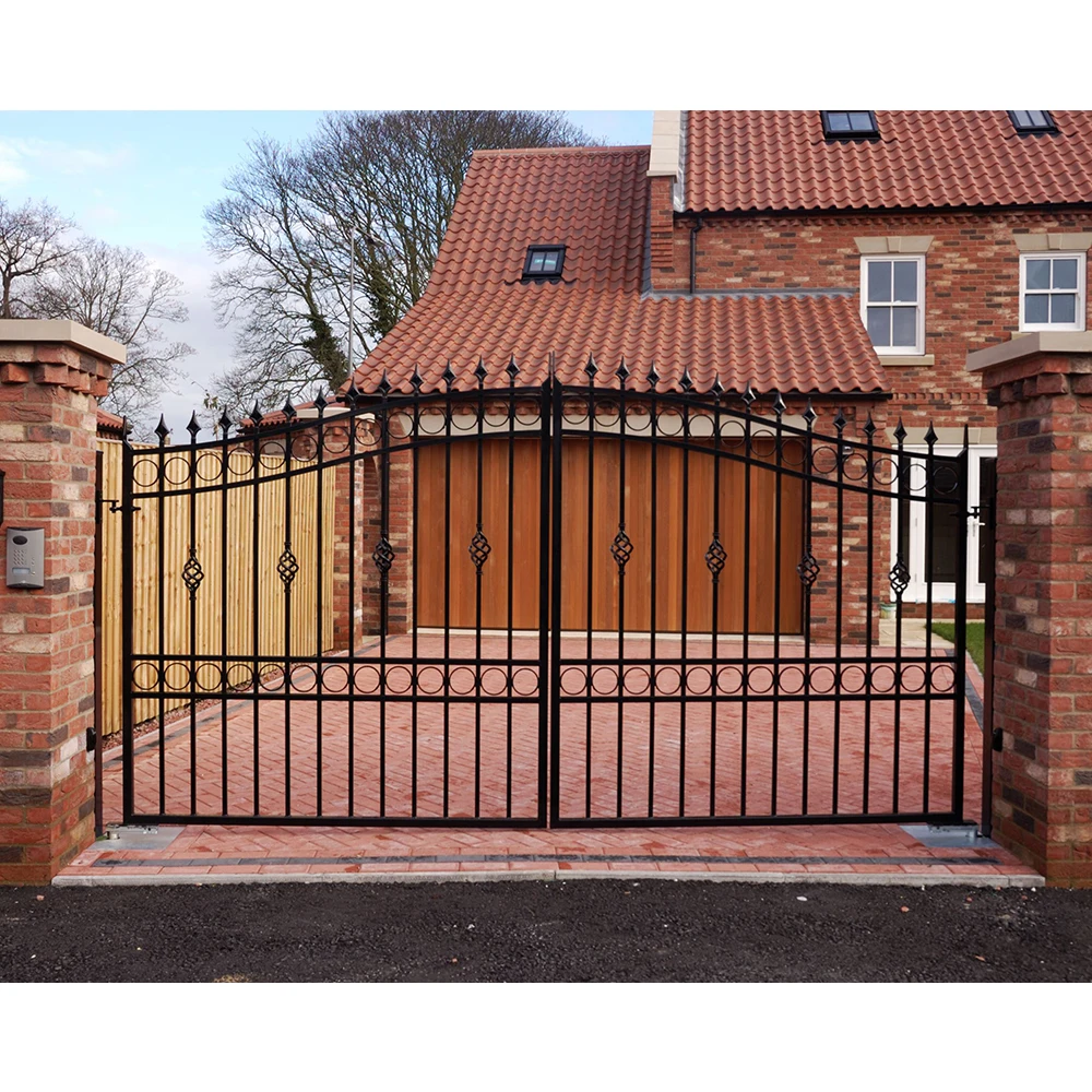 Exterior lift remote control automatic main gate designs intelligence garage door security iron main driveway gates