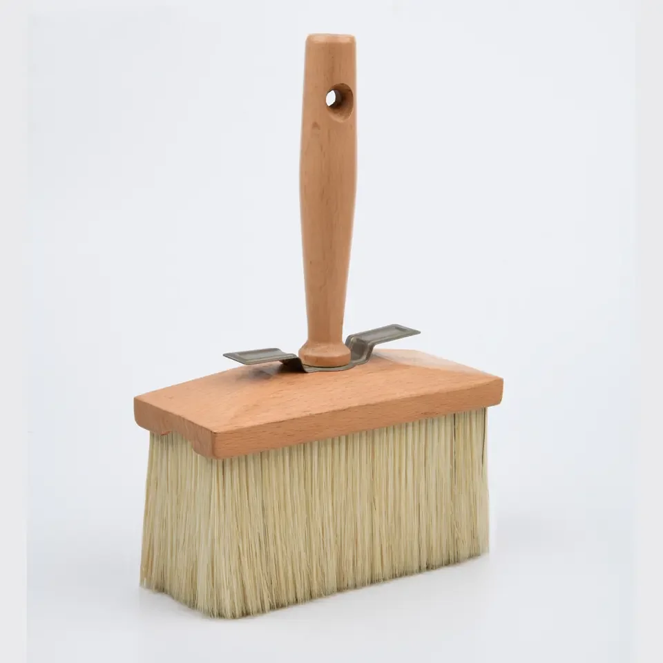 Ceiling Brush with Bundled Light Bristle and Raw Wooden Handle For Larger Surface