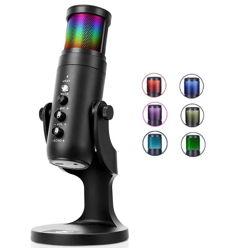 Professional Usb Rgb Colorful Breathing Live Dedicated Recording Mic Studio Gaming Microphone For Pc Ps4 Ps5 Mac