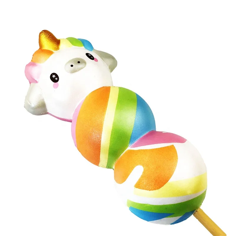 Wholesale Punimaru PU foam cute soft scented dangos rainbow jumbo gold unicorn squishy stress toys .