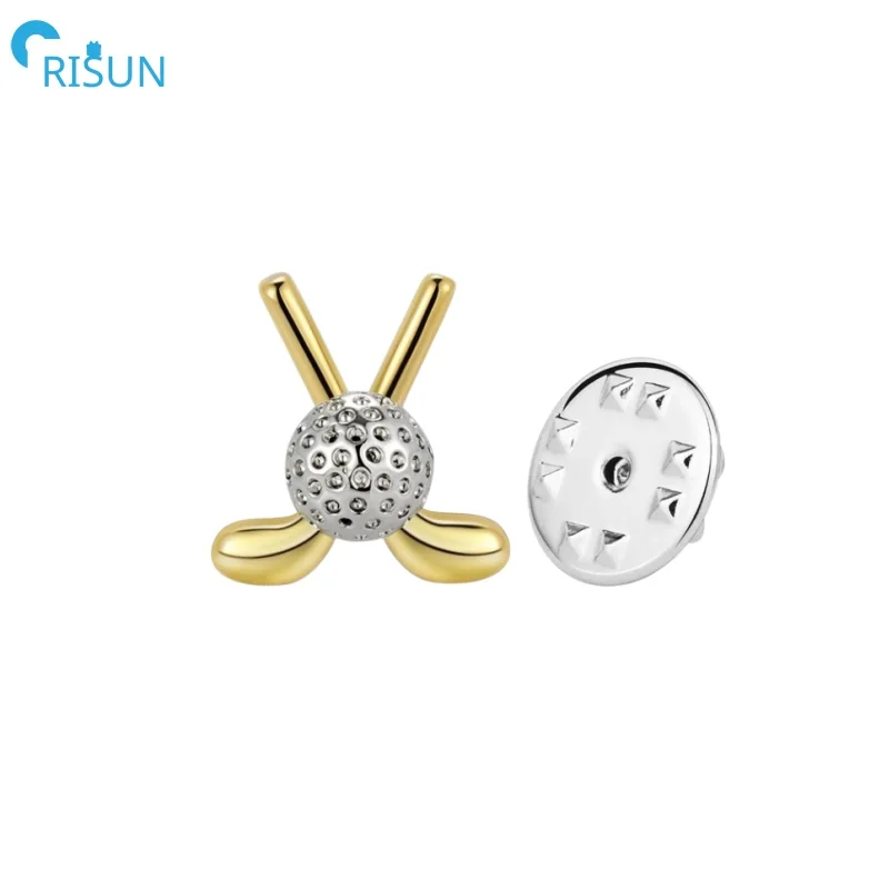 Custom Souvenir Metal Sports Golf Clubs Brooch Badges Lapel Pins for Hat