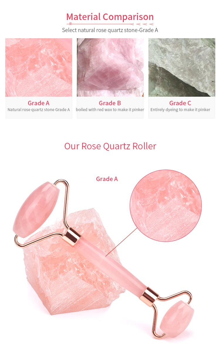2022 trending products wholesale noise free face massager rose quartz roller jade for face massage