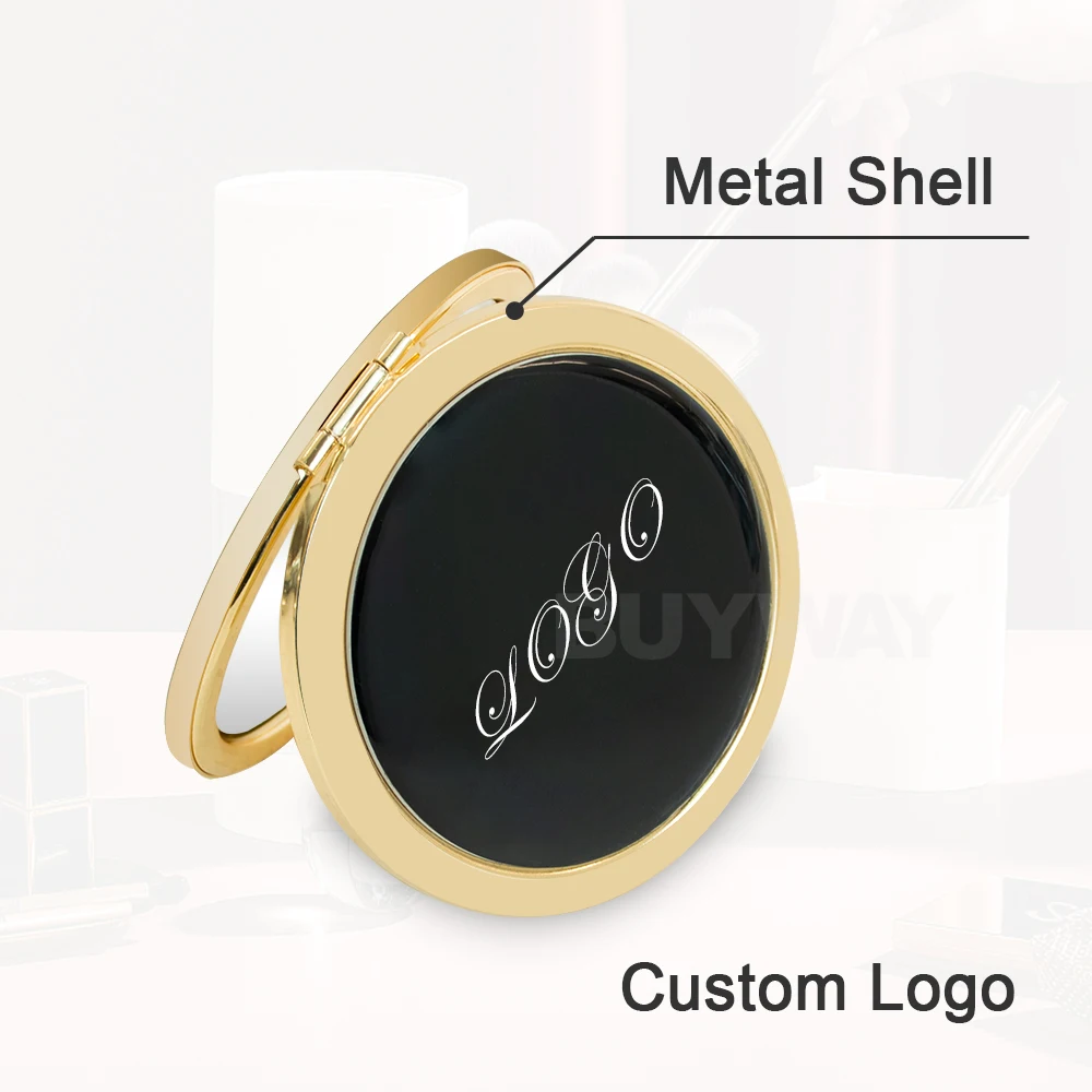 Circle Cheap Beauty Cute Make Up Miroir Women Handbag Folding Round Decorative Pocket Compact Held Hand Mirror For Girls Gift