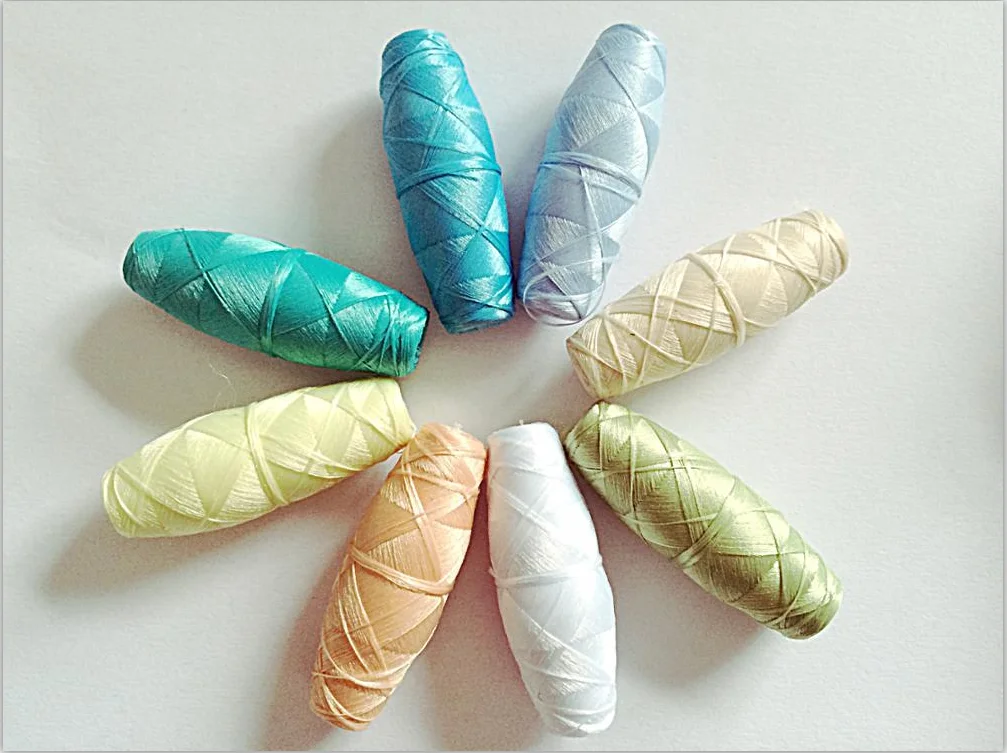 nylon cocoon bobbin NO.10# 100d/2 schiffli embroidery machine 100% filament polyester cocoon bobbin thread