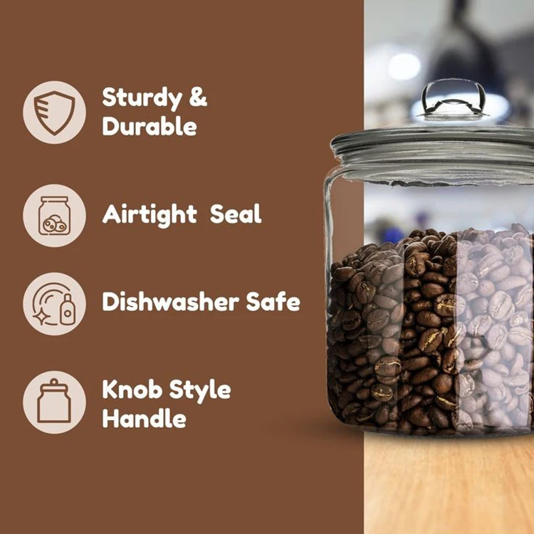 Wholesale home kitchen restaurants wide mouth eco-friendly classic cookies food grade container glass jars with lids