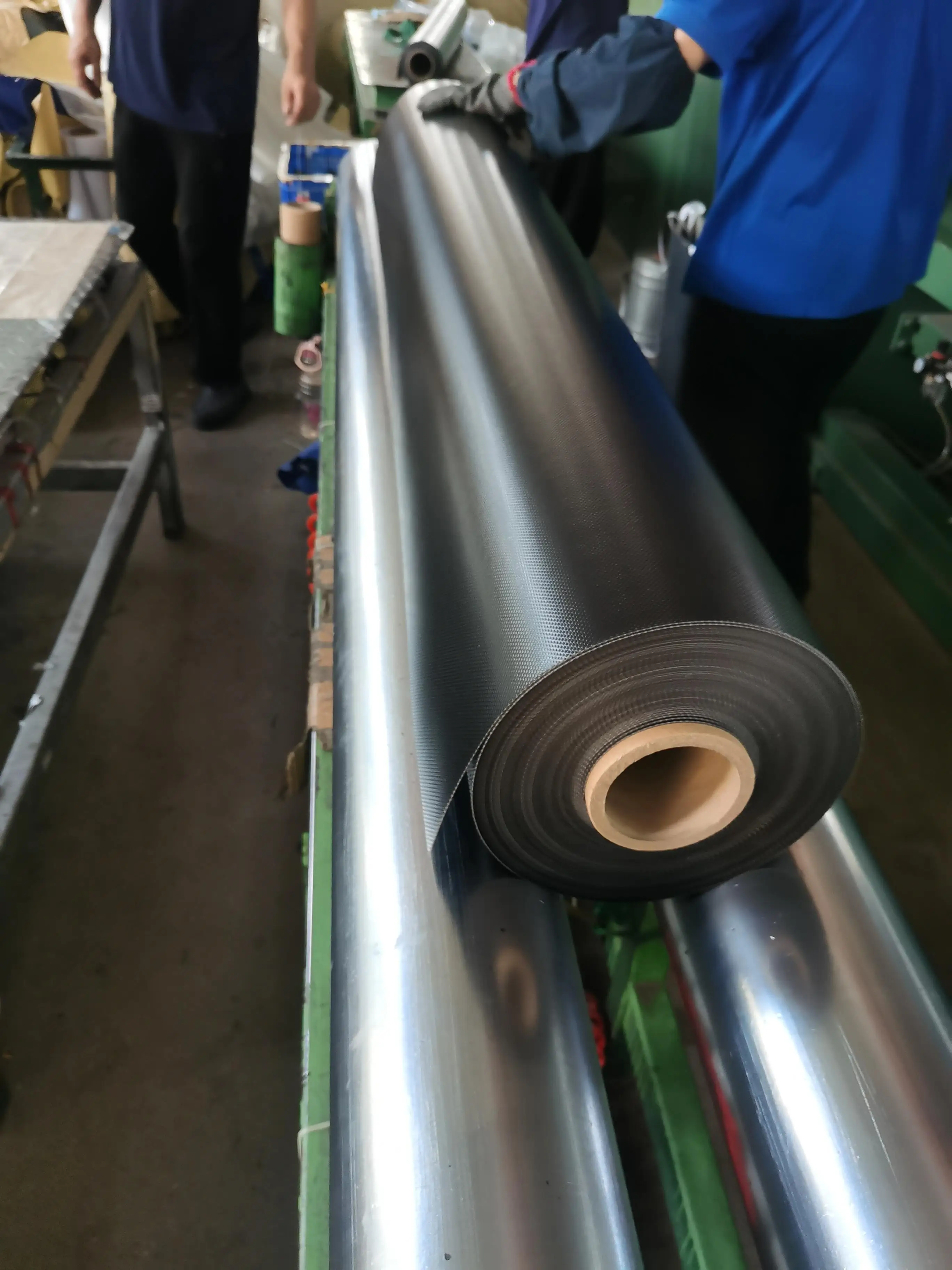 1.5m 40 oz Black Vinyl Coated Polyester NFPA701 Flame Resistant Tarpaulin for Automated Roll Up Door