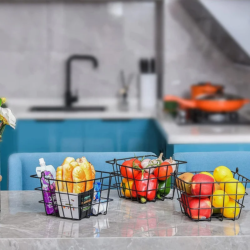 China Manufacture free sample save space home storage fruit basket metal wire basket for kitchen storage