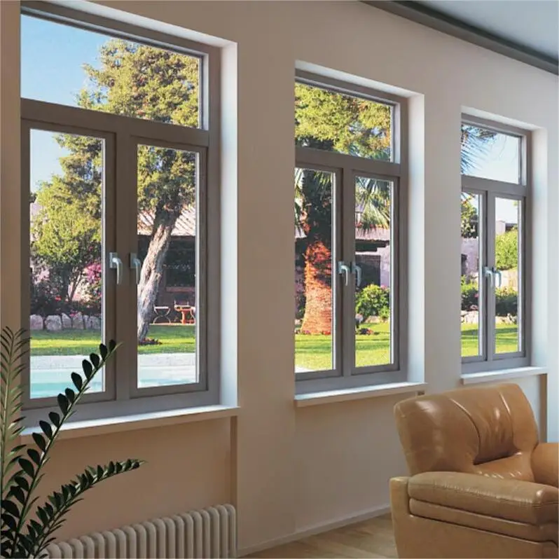 Hurricane Impact Side Hung Windows Inward Outward Double Glazed Double Single Leaf Casement Window for Home