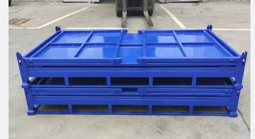 Customized Metal Container Foldable Durable Zinc Plated Industrial IBC MB5 Box MB6  Pallet Box For Tires Rubber Factory