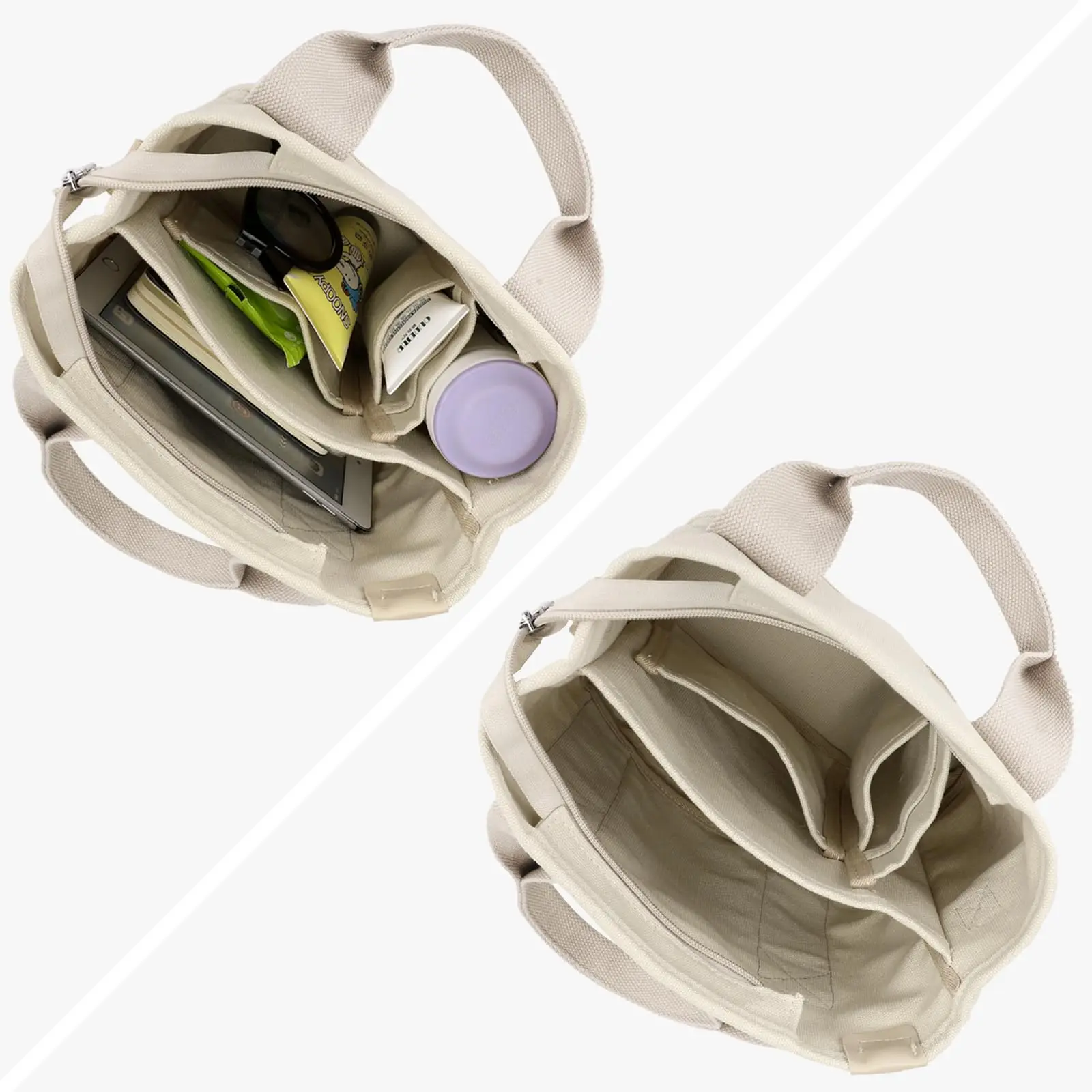 Custom Canvas pattern Tote bags Fabric Reusable Portable Shoulder Bag Multiple Storage shopping bag