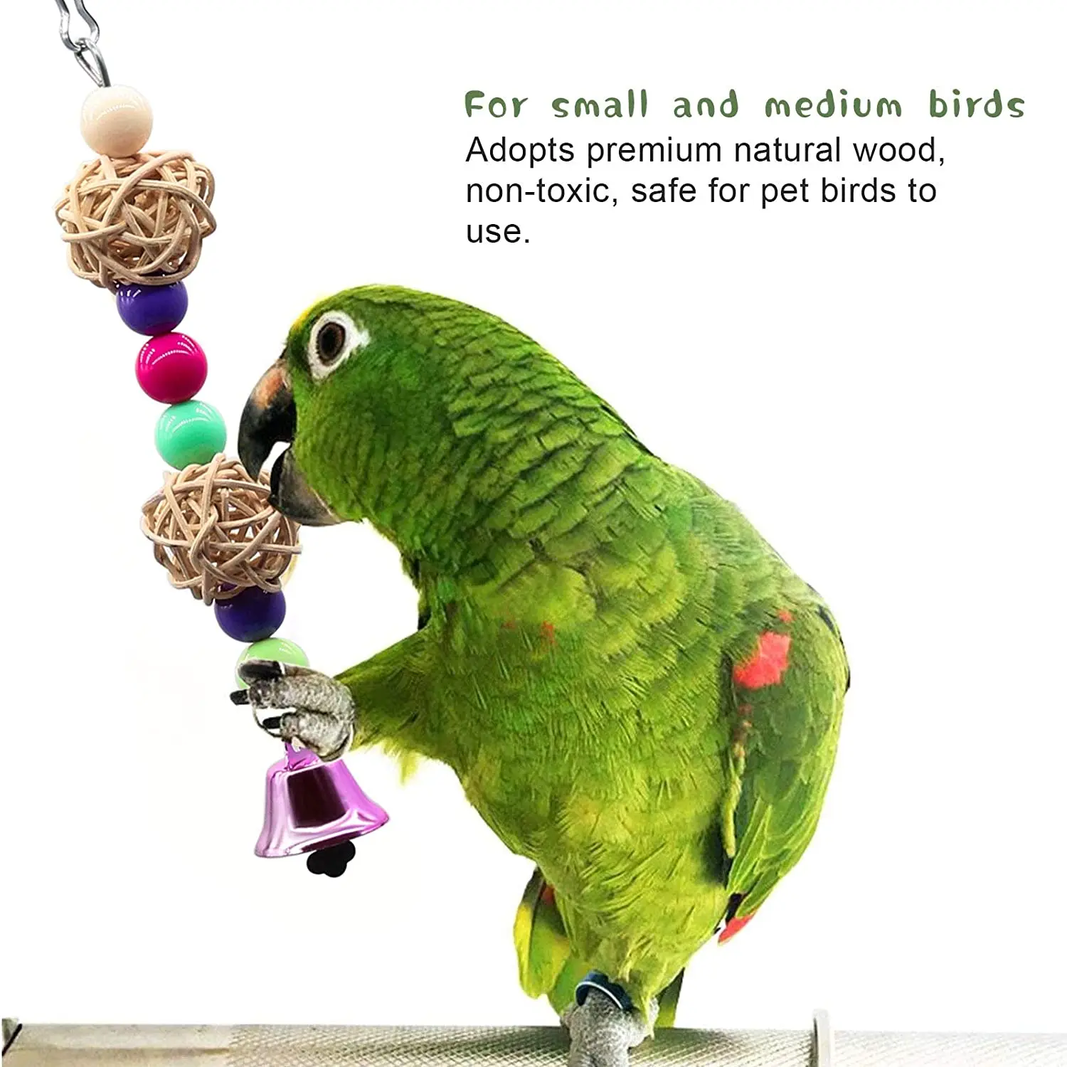 Bird Swing Chewing Toys- Parrot Hammock Bell Toys Suitable for Small Parakeets