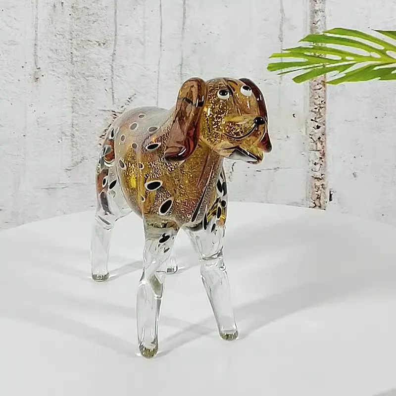 birthday gift glass crafts statue handmade murano glass crafts origin Zibo zodiac dog home living room decoration Dog figurine