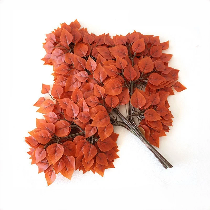 Artificial Spring Birch Tree Leaves Branch Factory Direct Sale Green Maple Leaves