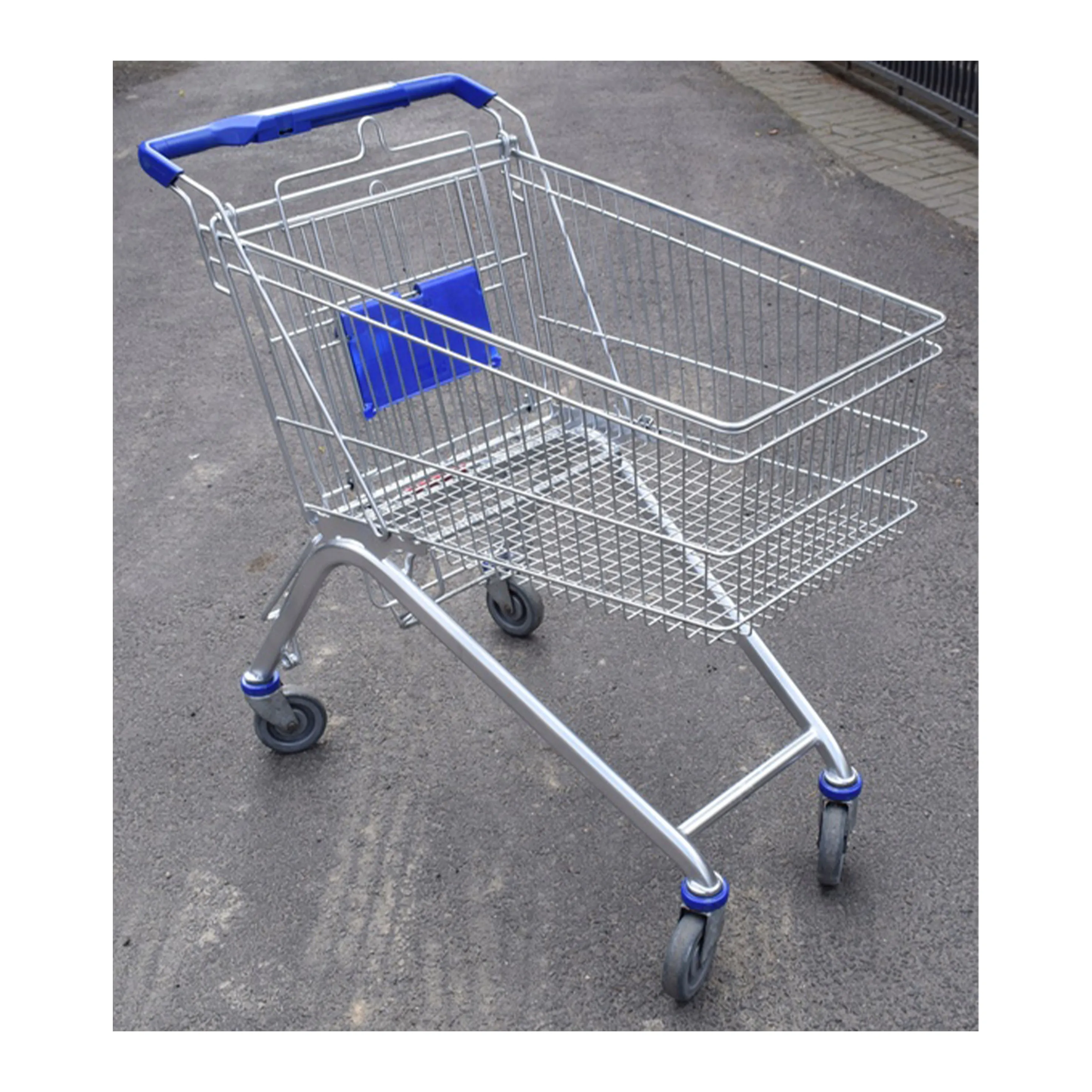 High Quality 120litres Supermarket  Convenience Store Carrefour Shopping Cart Trolley