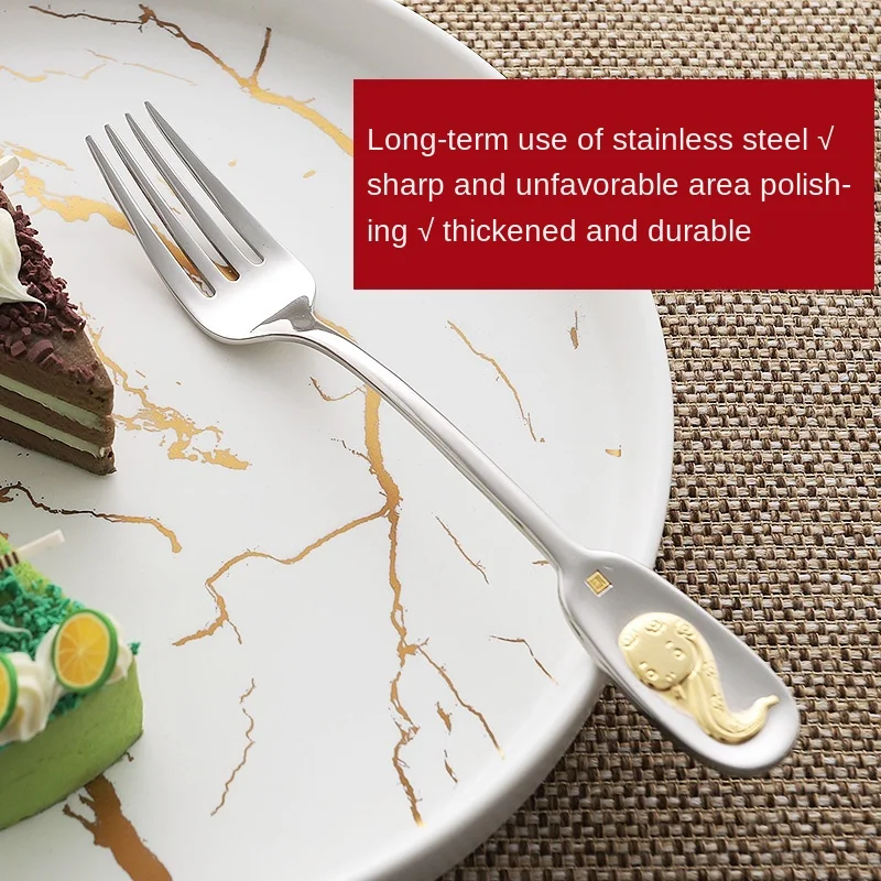 Customizable household creative 12 zodiac fork set 304 stainless steel main fork children dessert fruit salad fork