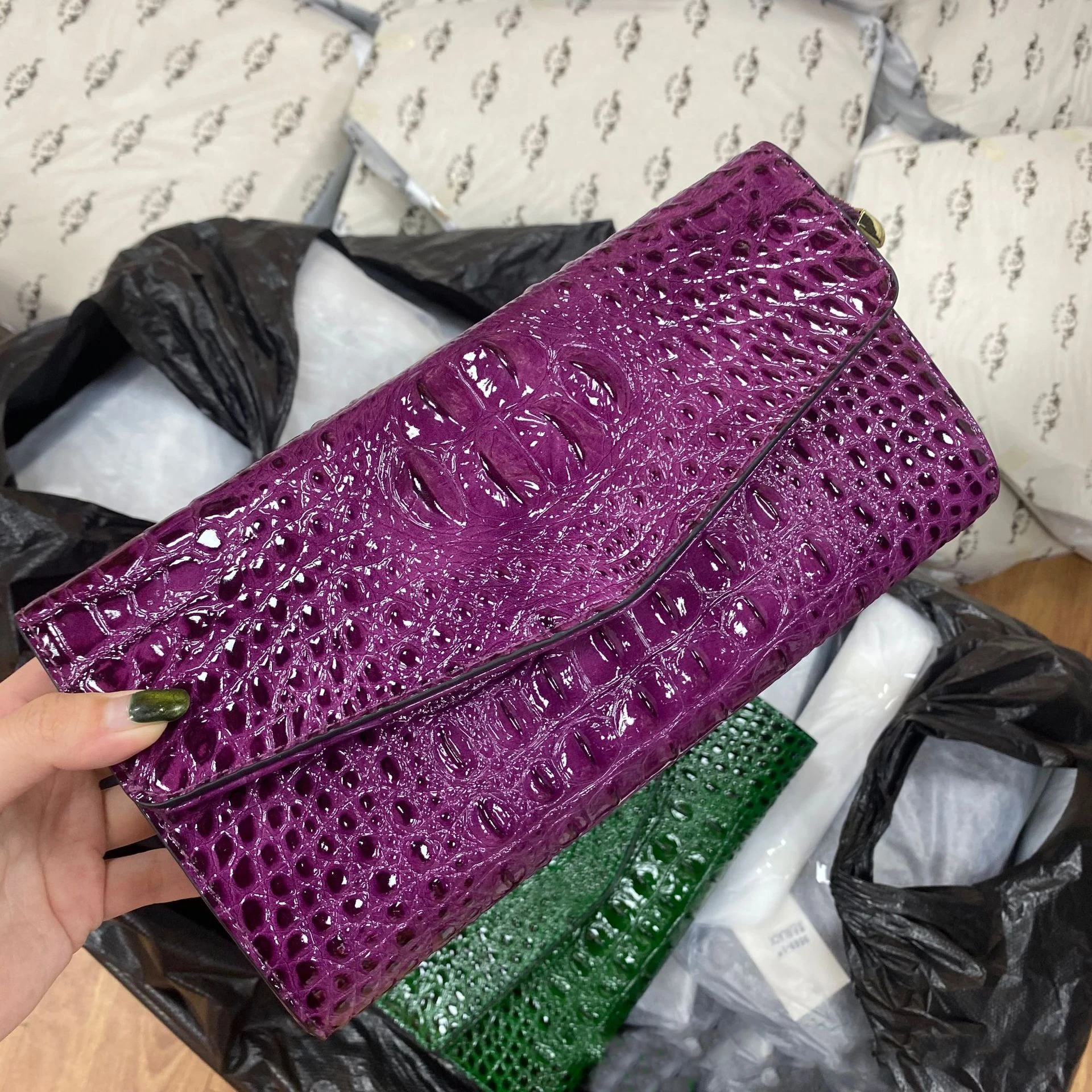 Crocodile Leather Bridal Clutch Hand Bag Wedding Evening Purse Women Party Dinner Envelope Bridal Luxury Satchels Classy Handbag